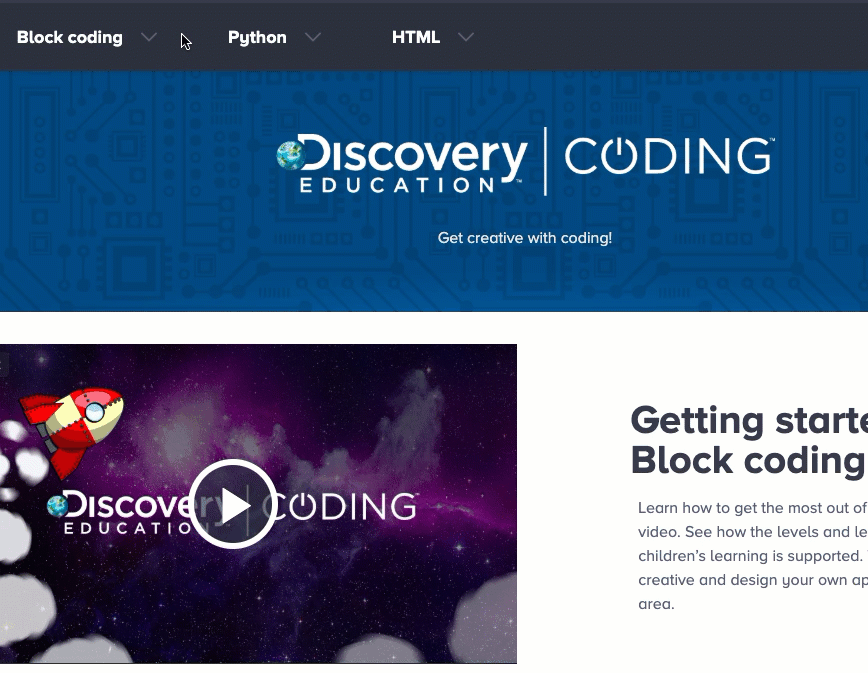 Navigating Coding – Discovery Education Help Center
