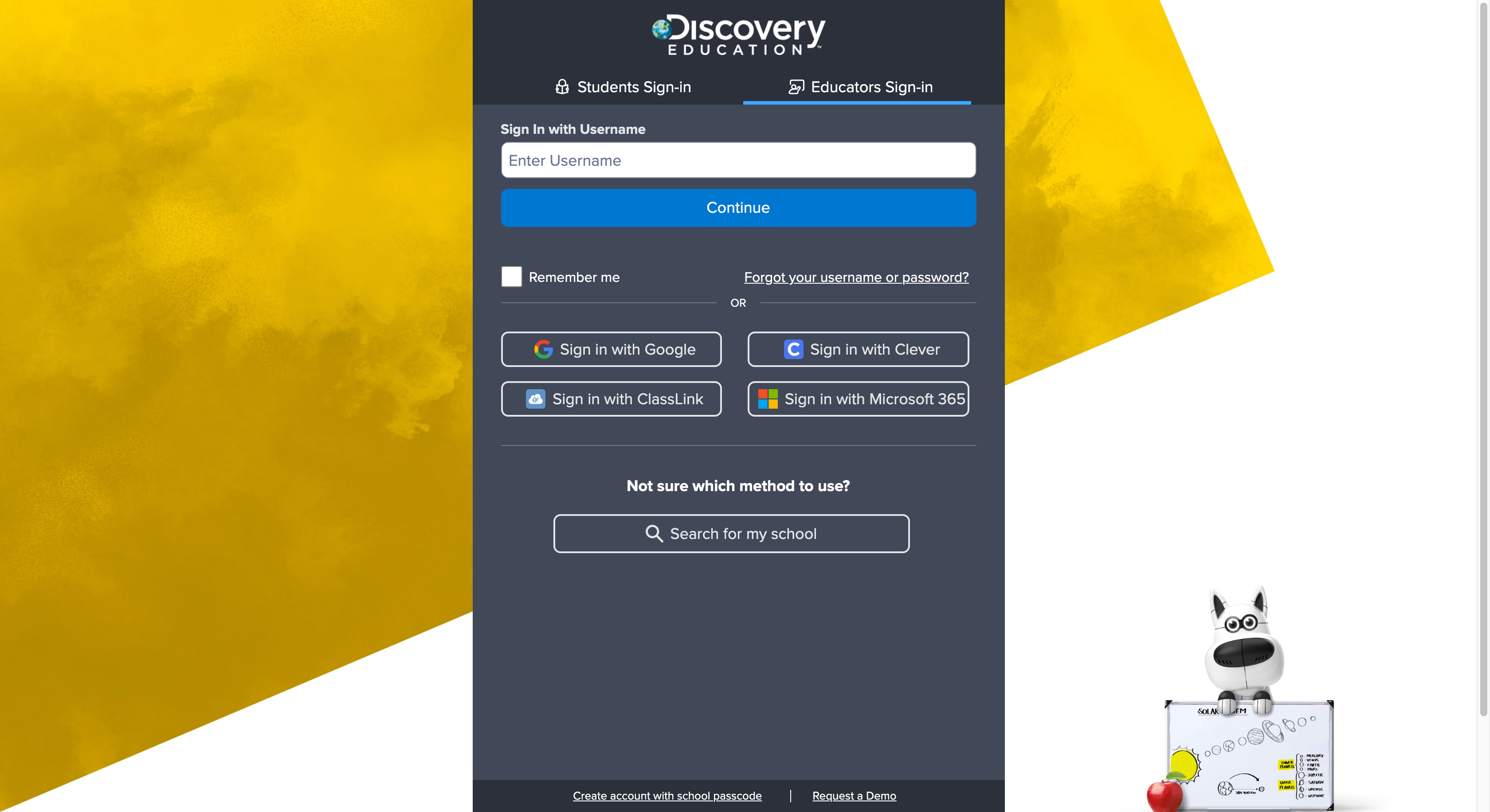 login on  Discover