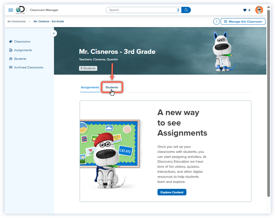 DE_Classroom Manager_Classroom Selected_Click Students_Cisneros.png