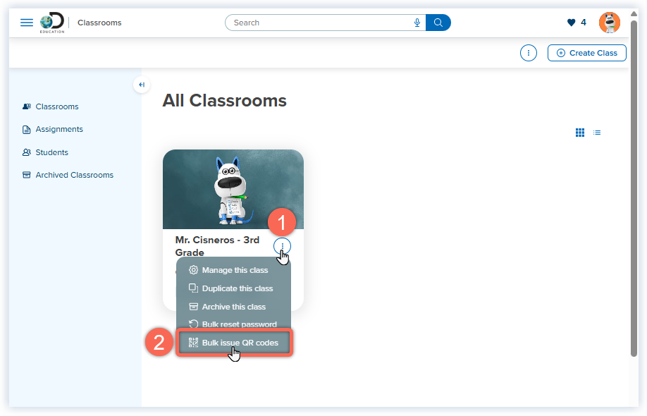DE_Manage Classroom page_Select Bulk Generate QR Code_Cisneros.png
