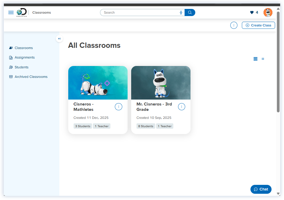 DE_All Classrooms Page_Classroom name is edited_Cisneros 2 classes.png