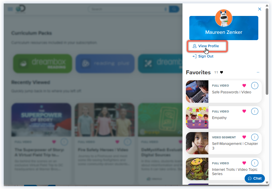 DE_DEX Home page_Profile Panel_Click View Profile.png