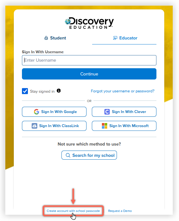 DE_Passcode Account Creation_Click Create account with.png